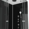 Aurlane Douchecabine Black 2 - Rond - 90x90x230cm - Zilver
