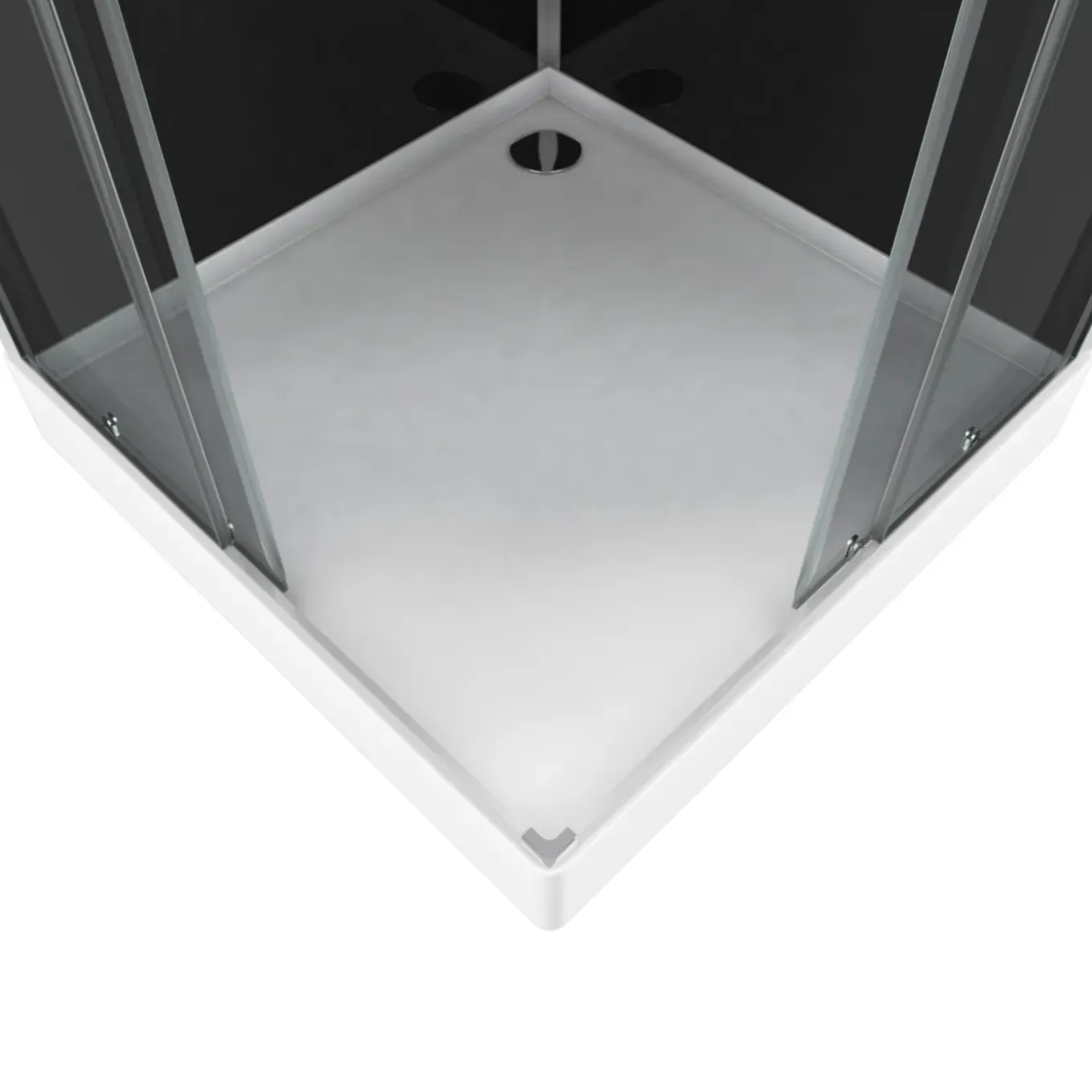 Aurlane Douchecabine Black 2 - Vierkant - 90x90x230cm - Zilver