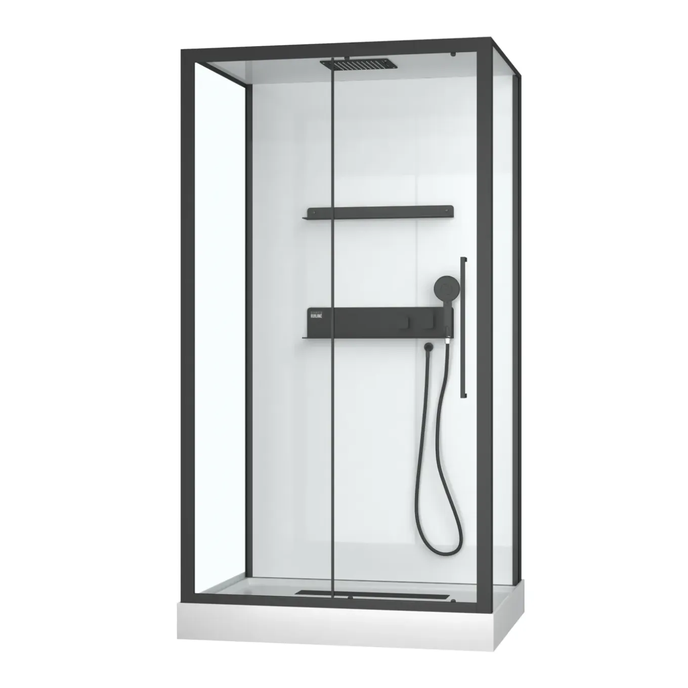 Aurlane - Douchecabine - Ghost - Zwart - 115x115x213cm