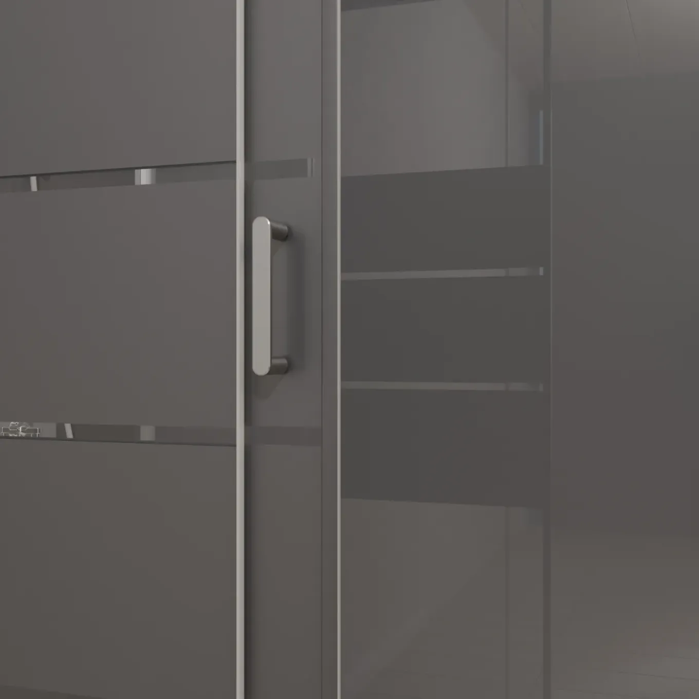 Aurlane - Douchecabine - Silvery Stripe - Grijs - 110x110x215cm