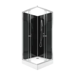 Aurlane - Douchecabine - Squary Black 2 80 - Zwart - 80x80x195cm