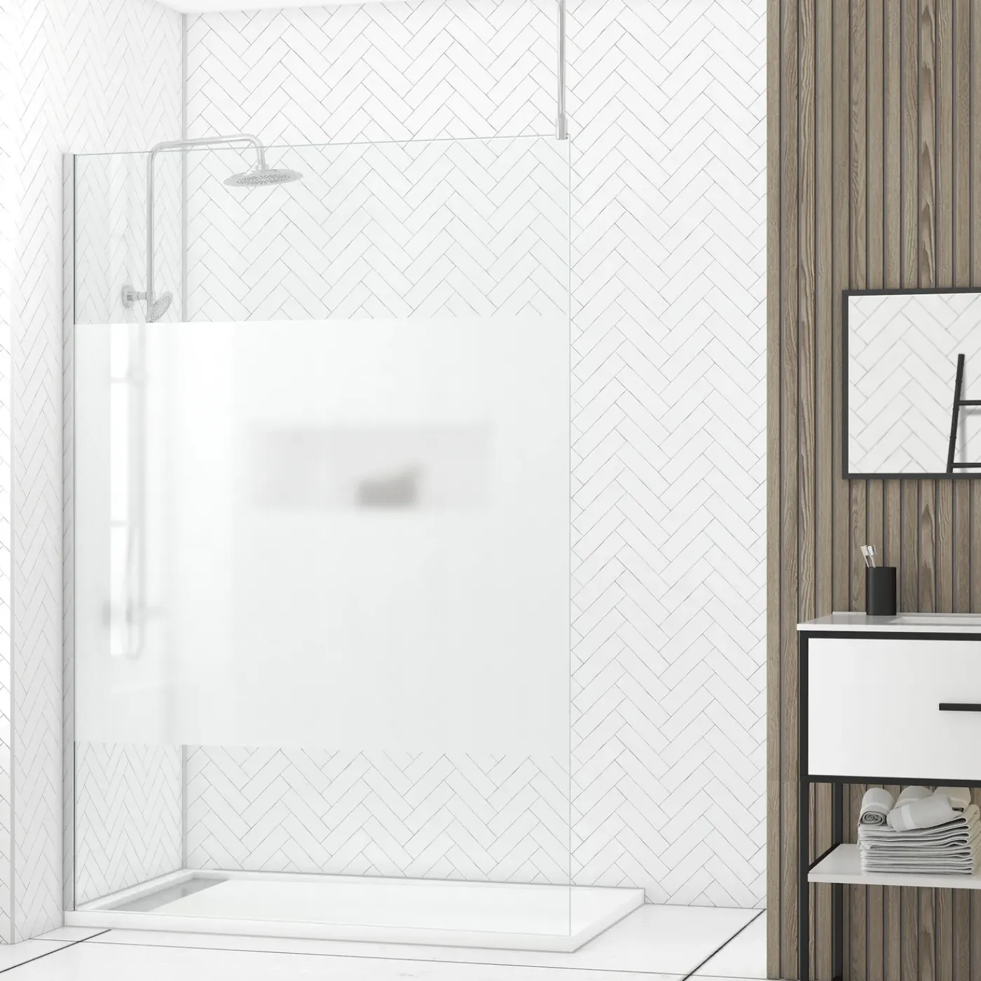 Aurlane - Douchewand - Freedom 2 / Barre De Plafond - Andere - 140x140x200cm