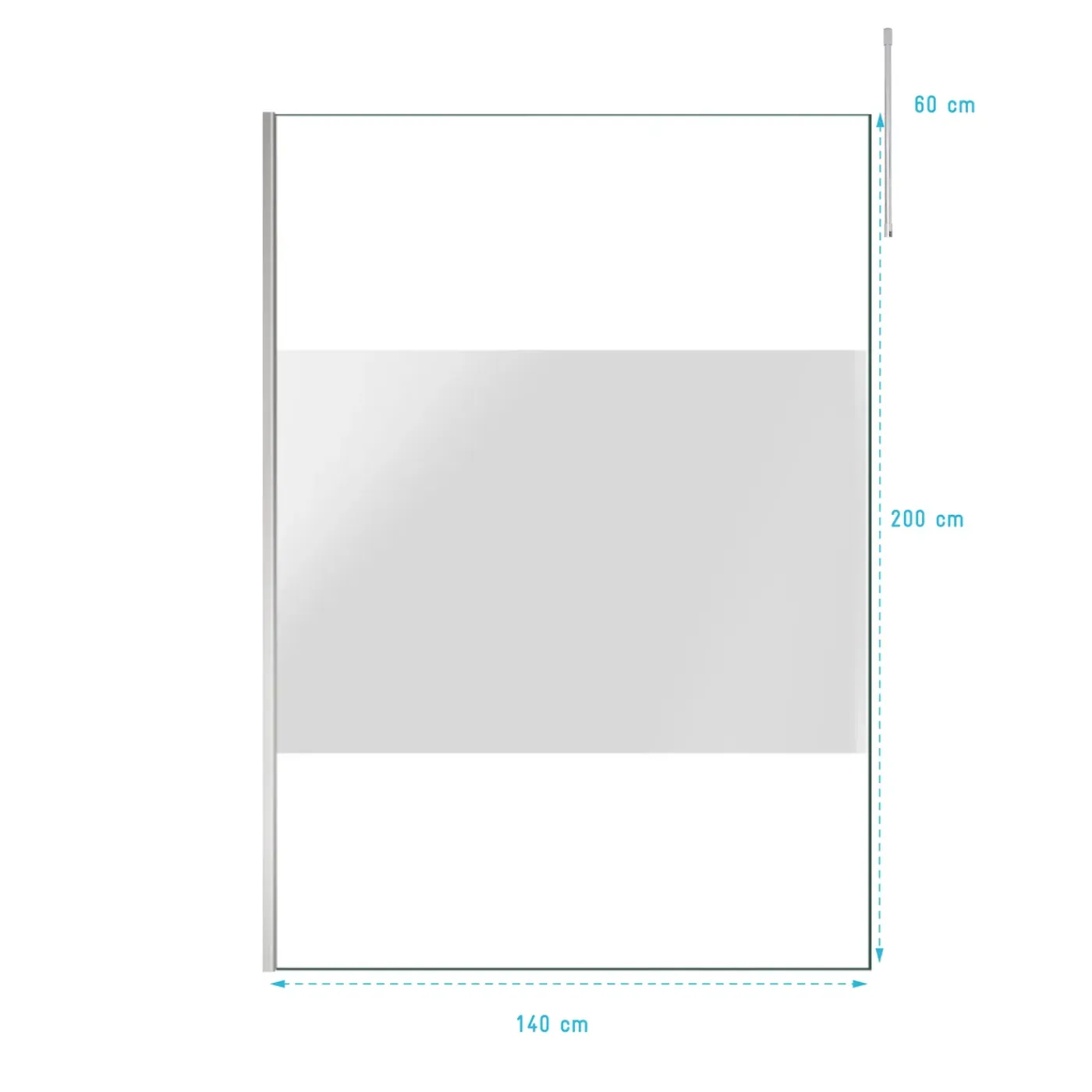 Aurlane - Douchewand - Freedom 2 / Barre De Plafond - Andere - 140x140x200cm