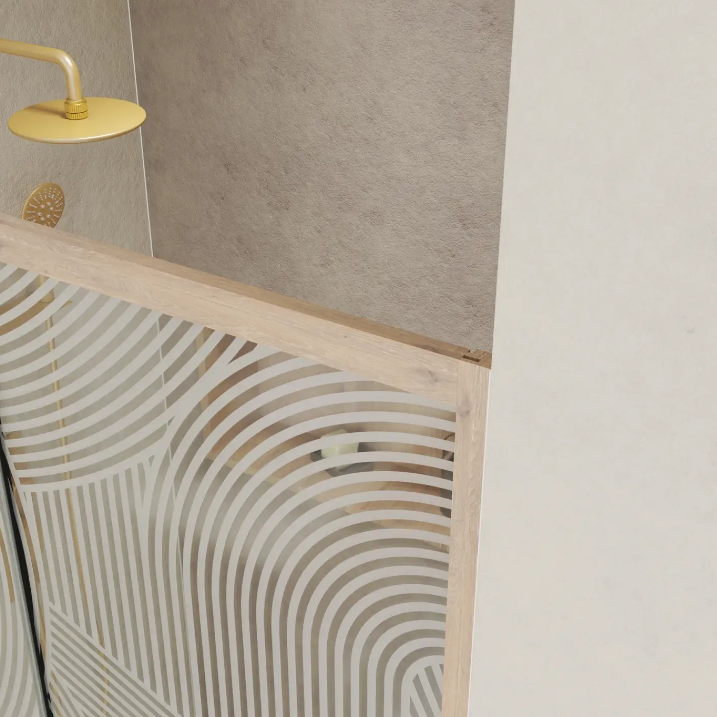 Aurlane Japandi - Douche Schuifdeur - 120x200 - Rond patroon