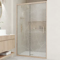 Aurlane Japandi - Douche Schuifdeur - 120x200 - Rond patroon