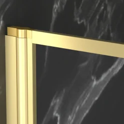 Aurlane Opklapbare Badwand 80x140cm - Geborsteld Gouden Afwerking - Golden Edge