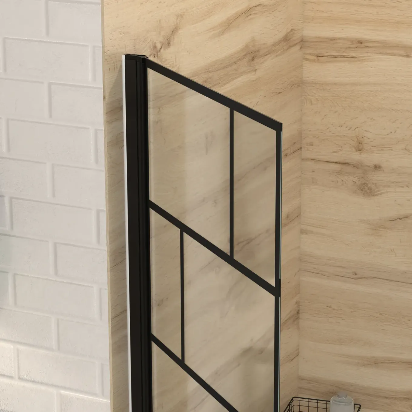 Aurlane Opvouwbare Badwand met Zeefdruk 80x140 cm