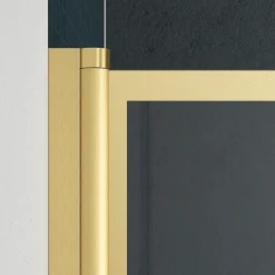 Aurlane Opvouwbare Badwand |Zeefdruk met Baksteenmotief |80x140cm |Geborsteld Goud