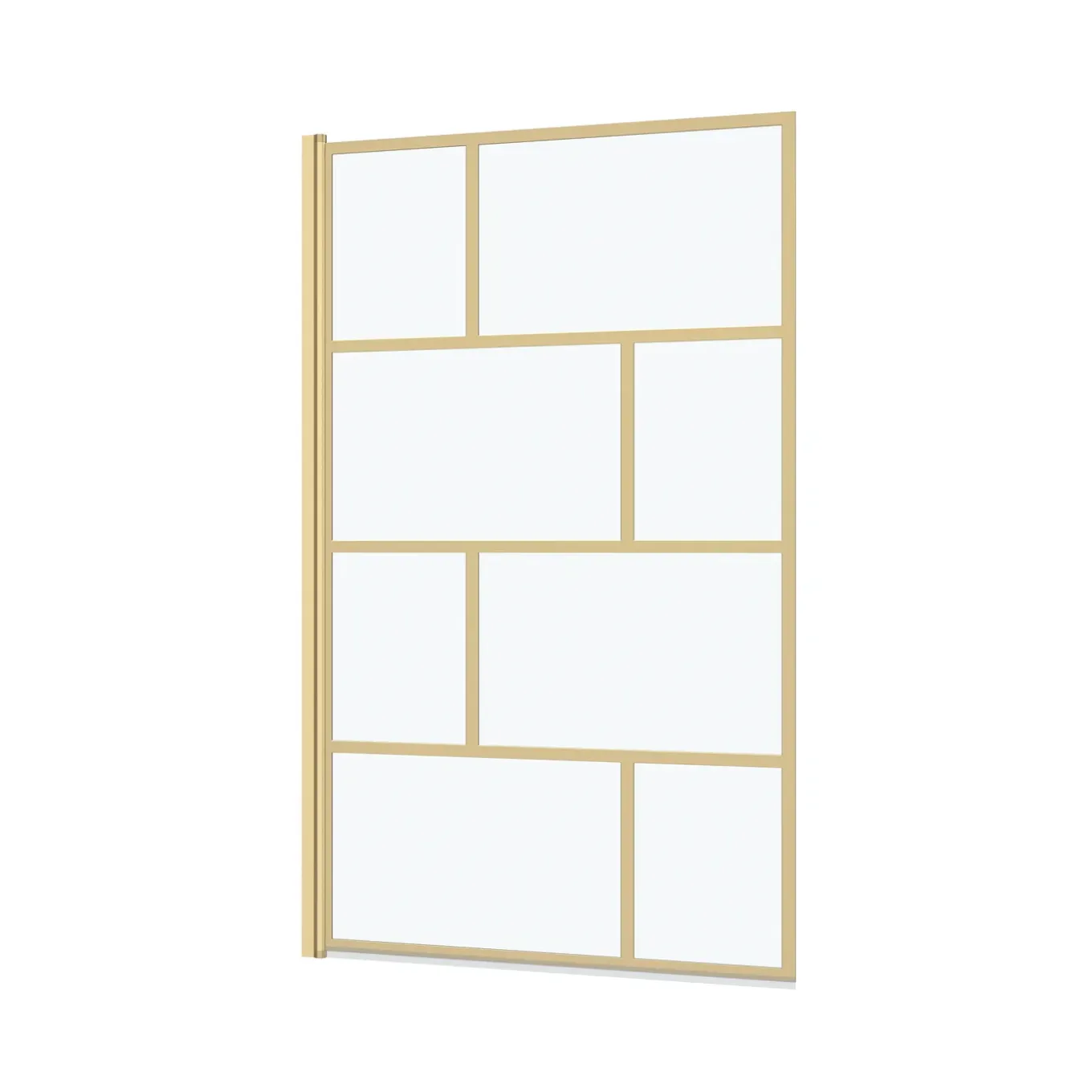 Aurlane Opvouwbare Badwand |Zeefdruk met Baksteenmotief |80x140cm |Geborsteld Goud