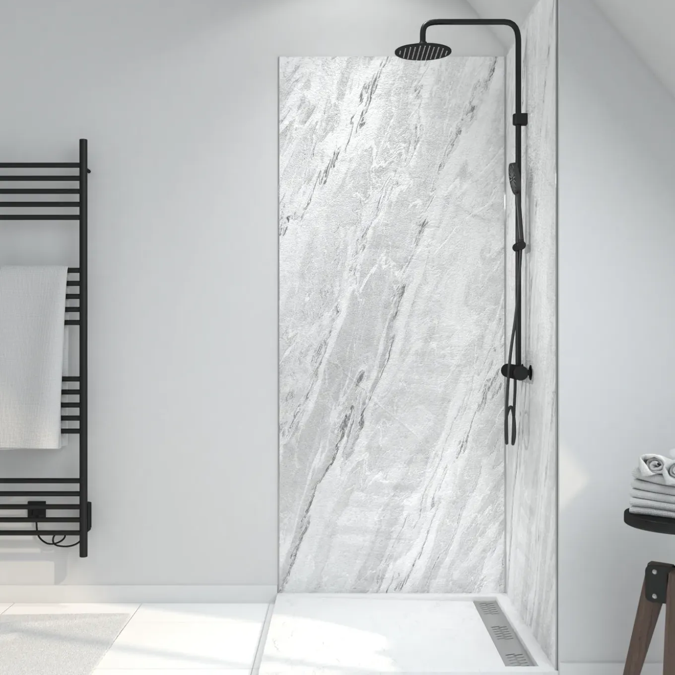 Aurlane wandpaneel 90x210cm Artic Storm grijs