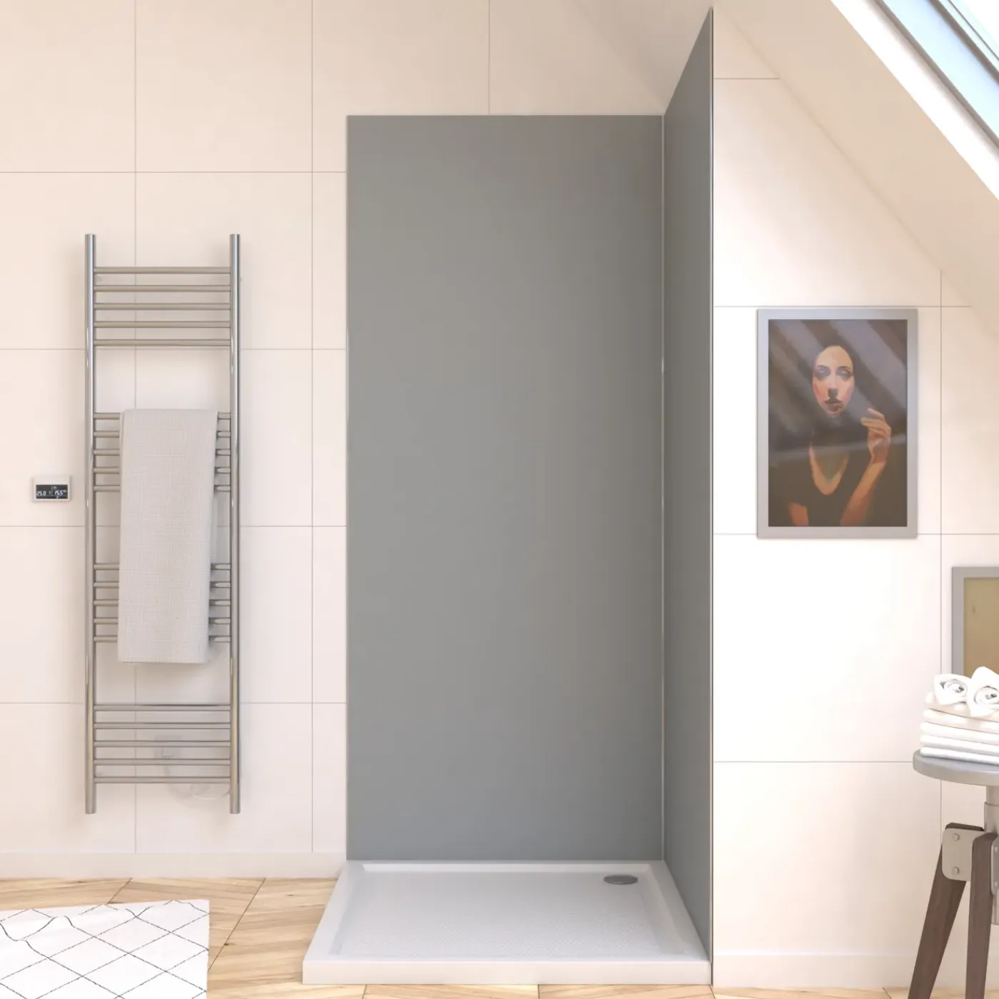 Aurlane wandpaneel 90x210cm zilver