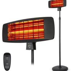 Auronic Terrasverwarmer - Zwart - Staand/hangend - 2000w - Afstandsbediening