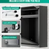 Avalo Brievenbus Zwart Rvs - Wandbrievenbus - Incl. Montagemateriaal & 2 Sleutels