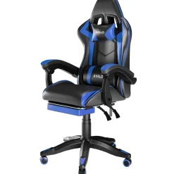 Avalo Gaming Stoel - Gamestoel - Ergonomische Bureaustoel Verstelbaar - Gaming Chair - Zwart/blauw