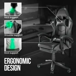 Avalo Gaming Stoel - Gamestoel - Ergonomische Bureaustoel Verstelbaar - Gaming Chair - Zwart