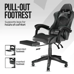 Avalo Gaming Stoel - Gamestoel - Ergonomische Bureaustoel Verstelbaar - Gaming Chair - Zwart