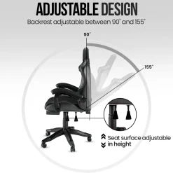 Avalo Gaming Stoel - Gamestoel - Ergonomische Bureaustoel Verstelbaar - Gaming Chair - Zwart