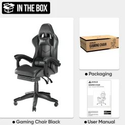 Avalo Gaming Stoel - Gamestoel - Ergonomische Bureaustoel Verstelbaar - Gaming Chair - Zwart