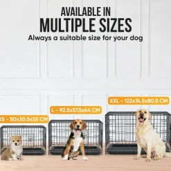 Avalo Hondenbench L - Bench Voor Honden - Opvouwbare Kooi - 2 Deuren - 92x57x64 Cm