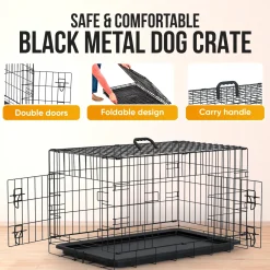 Avalo Hondenbench L - Bench Voor Honden - Opvouwbare Kooi - 2 Deuren - 92x57x64 Cm