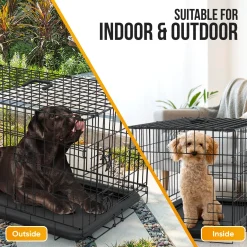 Avalo Hondenbench Xxl - Bench Voor Honden - Opvouwbare Kooi - 2 Deuren - 122x74x80 Cm