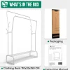 Avalo Industrieel Kledingrek Dubbele Stang - Metaal - 110x33x150 Cm - Wit - Garderoberek