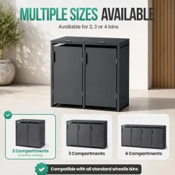 Avalo Kliko Ombouw 2 Vaks - Containerombouw Voor 2 Containers - Afvalcontainer Ombouw Dubbel Metaal