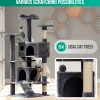 Avalo Krabpaal Voor Katten Met 7 Niveaus - 137x50x50 Cm - Donkergrijs - Krabpaal Voor Grote Katten