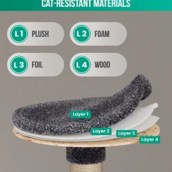 Avalo Krabpaal Voor Katten Met 7 Niveaus - 137x50x50 Cm - Donkergrijs - Krabpaal Voor Grote Katten