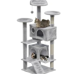 Avalo Krabpaal Voor Katten Met 7 Niveaus - 137x49x49 Cm - Lichtgrijs - Krabpaal Voor Grote Katten