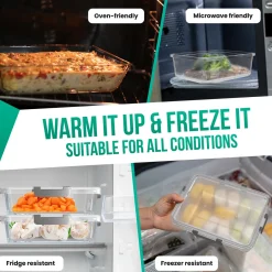 Avalo Vershoudbakjes Glas - Meal Prep Bakjes - Diepvriesbakjes - Met Deksel - 5 Delig 1060ml