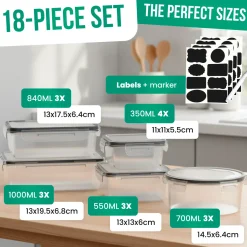 Strex Avalo Vershoudbakjes - Meal Prep Bakjes - Diepvries Bakjes - 30 Delige Set - Bpa Vrij