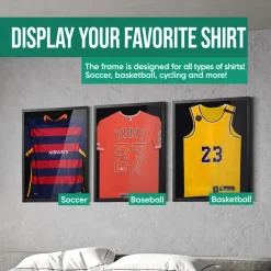 Avalo Wissellijst Voetbalshirt - 3d Box Frame - 60x80cm - Zwart - Shirt Inlijsten - Diepe Fotolijst