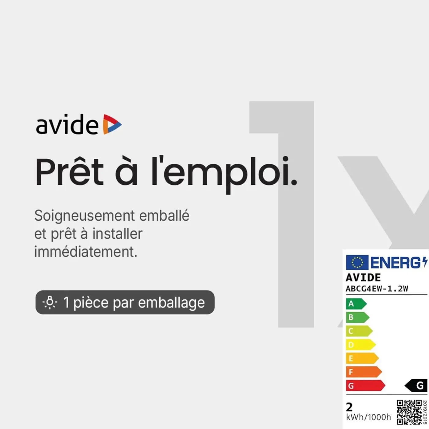 Avide Led Insteeklamp G4 - 1.2w 100lm 4000k 12v - Wit Licht - Vervangt 10w - 1 Stuk