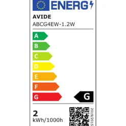 Avide Led Insteeklamp G4 - 1.2w 100lm 4000k 12v - Wit Licht - Vervangt 10w - 1 Stuk