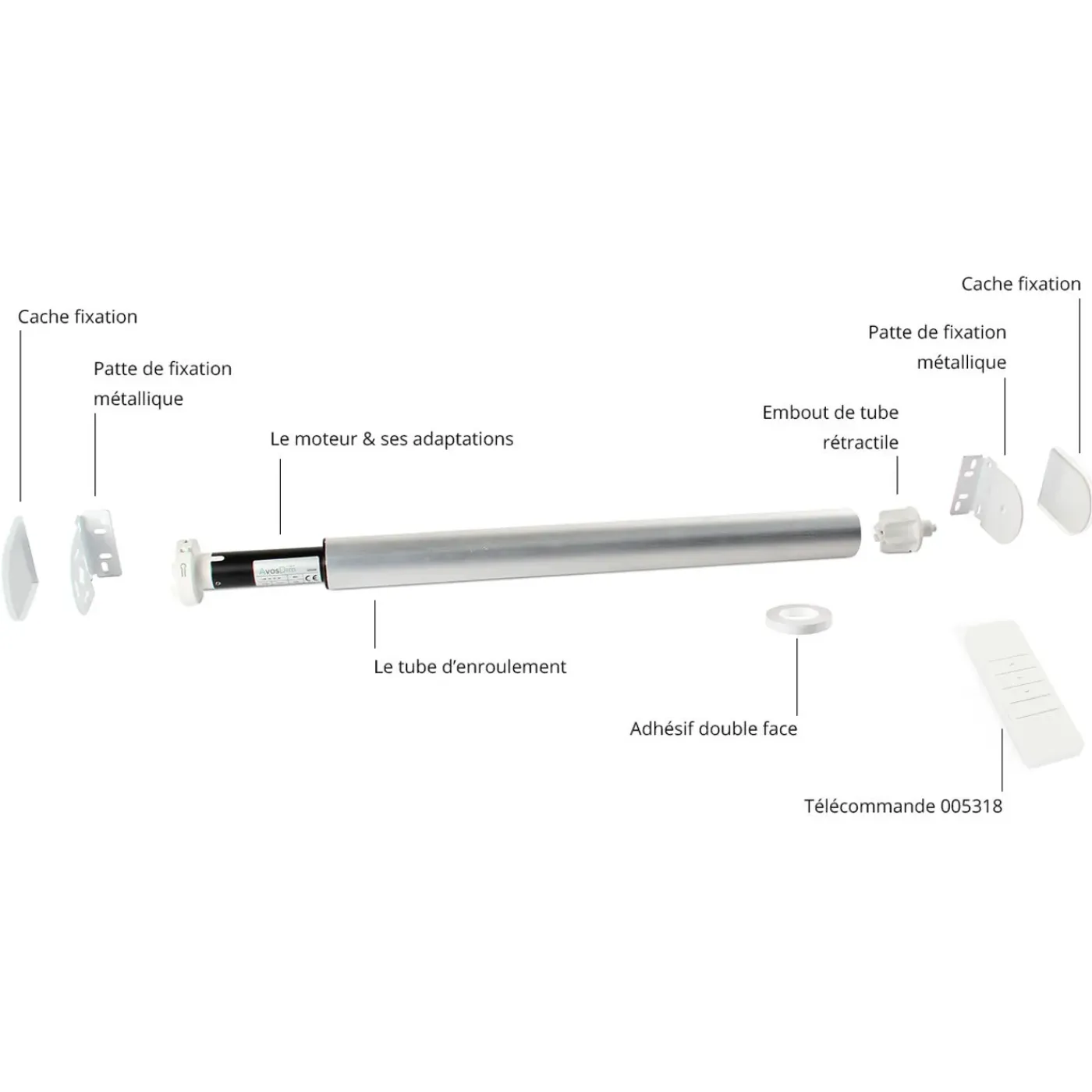 AVOSDIM Rolgordijn Motoriseringspakket - Diam.32 - 180cm