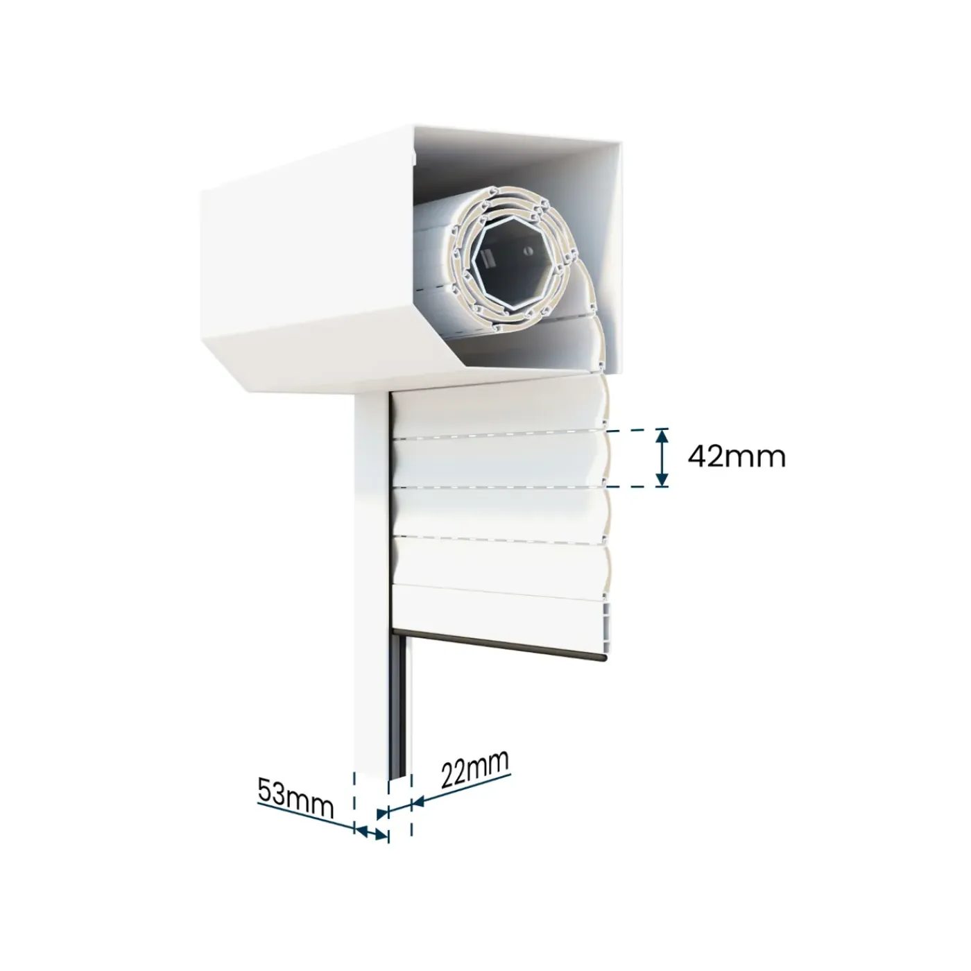 AvosDim Rolluik Elektrisch Bedraad Somfy Aluminium Wit B120 X H140 Cm Inkortbaar