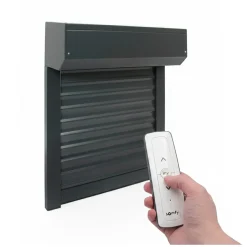 AvosDim Rolluik Elektrisch Radio Somfy Aluminium Grijs 7016 B240 X H215 Cm Inkortbaar