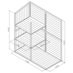 Axi Casper Opbergkast - Bruin 149 X 78 X 164 Cm - Hout