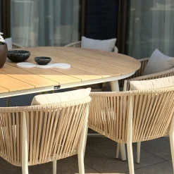 AXI Chay Tuinset Van Polywood - Houtlook - Met 8 Beige Stoelen