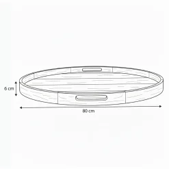 Axi Dewi Dienblad - Teak Hout - Rond - Diam. 80 Cm