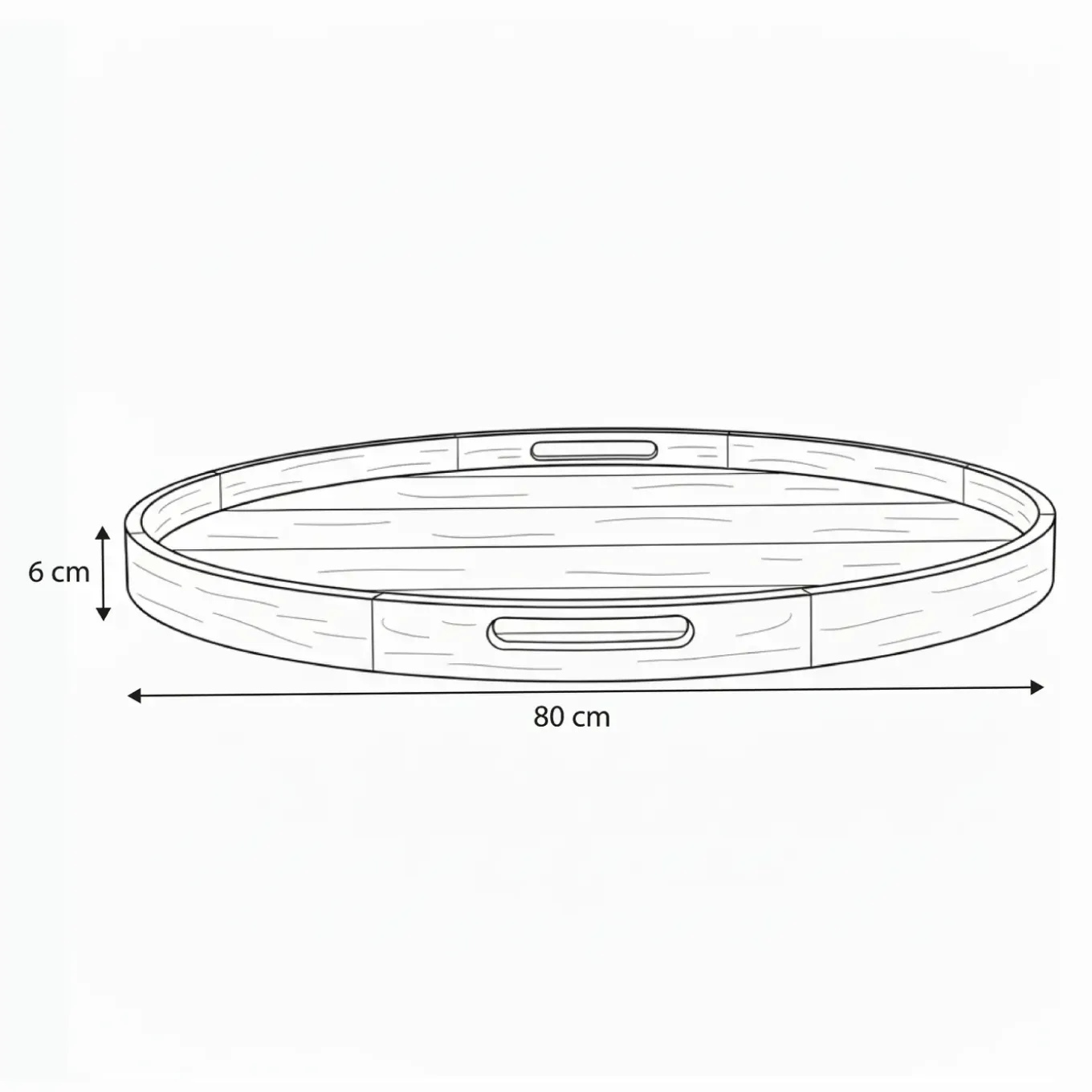 Axi Dewi Dienblad - Teak Hout - Rond - Diam. 80 Cm