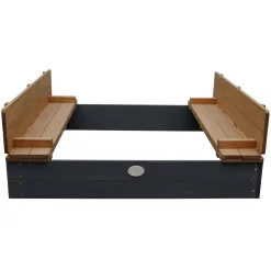Axi Ella Xl Zandbak 120x120x20cm Met Deksel Hout Antraciet/bruin