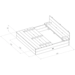 Axi Ella Xl Zandbak 120x120x20cm Met Deksel Hout Antraciet/bruin