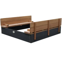 Axi Ella Xl Zandbak 120x120x20cm Met Deksel Hout Antraciet/bruin