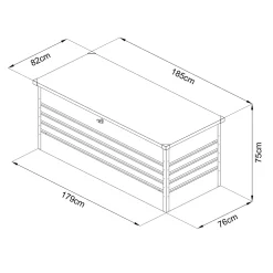 Axi Miles Metalen Opbergbox - 1000 - Antraciet - 185 X 82 X 75 Cm.