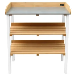 Axi Oppottafel 76x37x91cm Met Opbergplanken Hout Bruin/wit