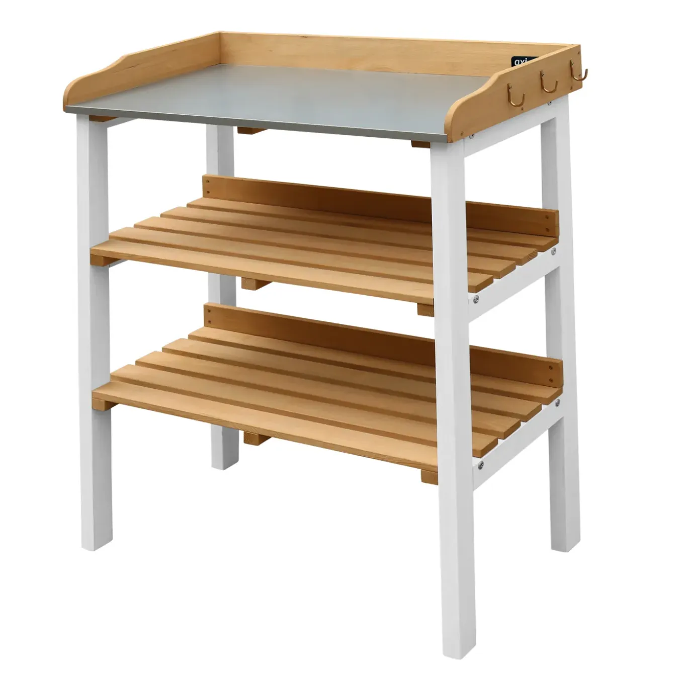 Axi Oppottafel 76x37x91cm Met Opbergplanken Hout Bruin/wit