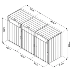 AXI Owen Containerombouw Van Metaal Antraciet Voor 3 Containers