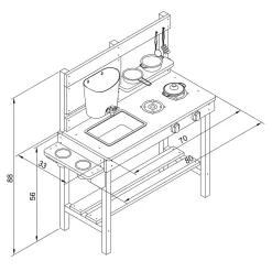 Axi Puck Modderkeuken - Zand & Water 80 X 33 X 88cm Hout